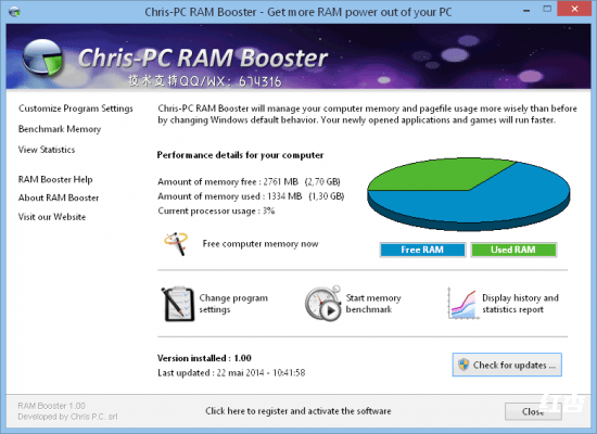 [WIN]Chris-PC RAM Booster (内存优化工具) 7.07.19 特别版插图