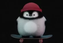 从初学者到3D Blender专家：滑板上的胖企鹅视频教程-红杏下载