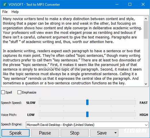 VovSoft Text to MP3 Converter 文字转MP3转换器插图