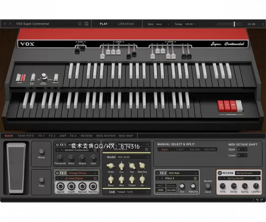 KORG VOX Super Continental 经典的电子琴插件插图